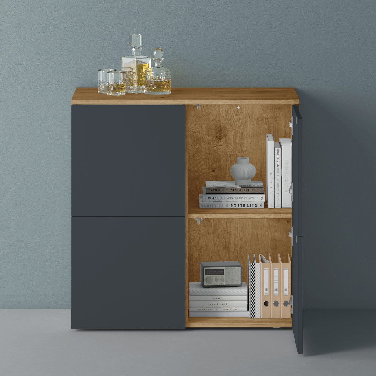 glasvilla Möbel Kommode Aufbewahrungsschrank mit 4 Türen Sideboard Schrank Mehrzweckschrank Schrank04