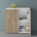 glasvilla Möbel Kommode Aufbewahrungsschrank mit 4 Türen Sideboard Schrank Mehrzweckschrank Schrank04