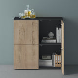 glasvilla Möbel Kommode Aufbewahrungsschrank mit 4 Türen Sideboard Schrank Mehrzweckschrank Schrank04