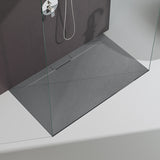 glasvilla Duschwanne Duschtasse für Duschkabine flach Rechteckig Beton-Grau aus hochwertigem Mineralguss Lyra