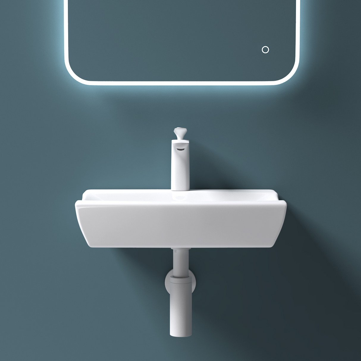 glasvilla Waschbecken Aufsatzwaschbecken,weiß Brüssel152B aus Keramik,mit Nano-Beschichtung