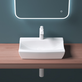 glasvilla Waschbecken Aufsatzwaschbecken,weiß Brüssel152B aus Keramik,mit Nano-Beschichtung