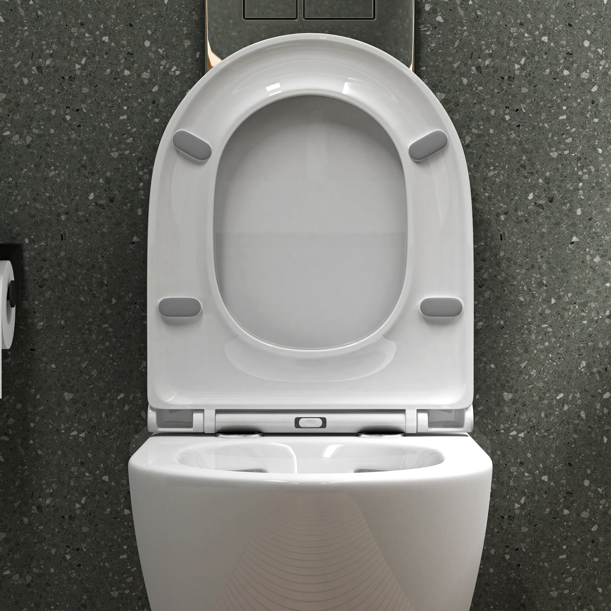 glasvilla Wand WC spülrandlos Schwarz Hänge WC spülrandlos Toilette WC mit Sitz Softclose