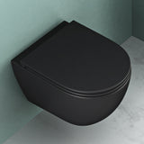 glasvilla Wand WC spülrandlos Schwarz Hänge WC spülrandlos Toilette WC mit Sitz Softclose