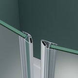 glasvilla Duschtür Nischentür dusche Duschabtrennung Duschkabine Schwingtür 180° Doppeltür 6mm ESG Nano-Beschichtung Klarglas/Satiniert Streifen/Vollsatiniert mit Hebe- und Senkmechanismus Teramo24K+MS+VS