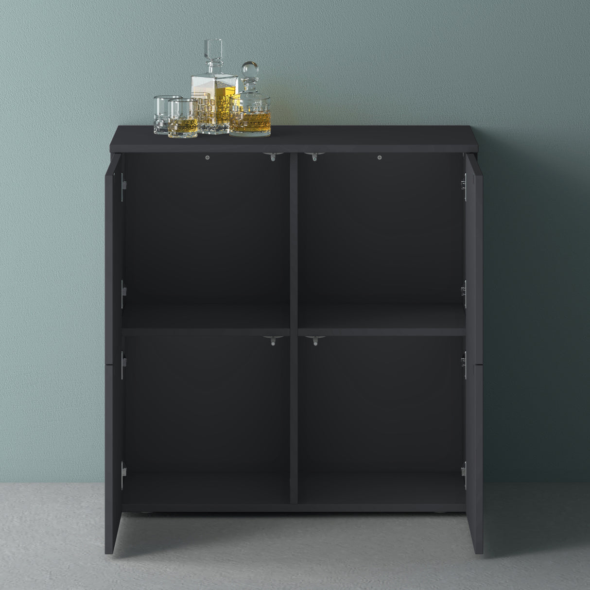 glasvilla Möbel Kommode Aufbewahrungsschrank mit 4 Türen Sideboard Schrank Mehrzweckschrank Schrank04