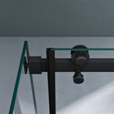 glasvilla Duschkabine mit Schiebetür Duschabtrennung 8mm ESG-Sicherheitsglas Nano-Beschichtung Hebe-Senk-Mechanismus Rav19 Schwarz