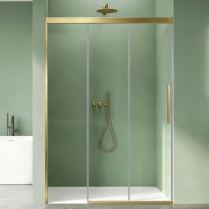 glasvilla Box Doccia Nicchia con Vetro Temperato Trasparente 8mm con Rivestimento Nano, Porta Scorrevole e Maniglia in Alluminio, Porta Doccia con Soft-Close, Teramo70K