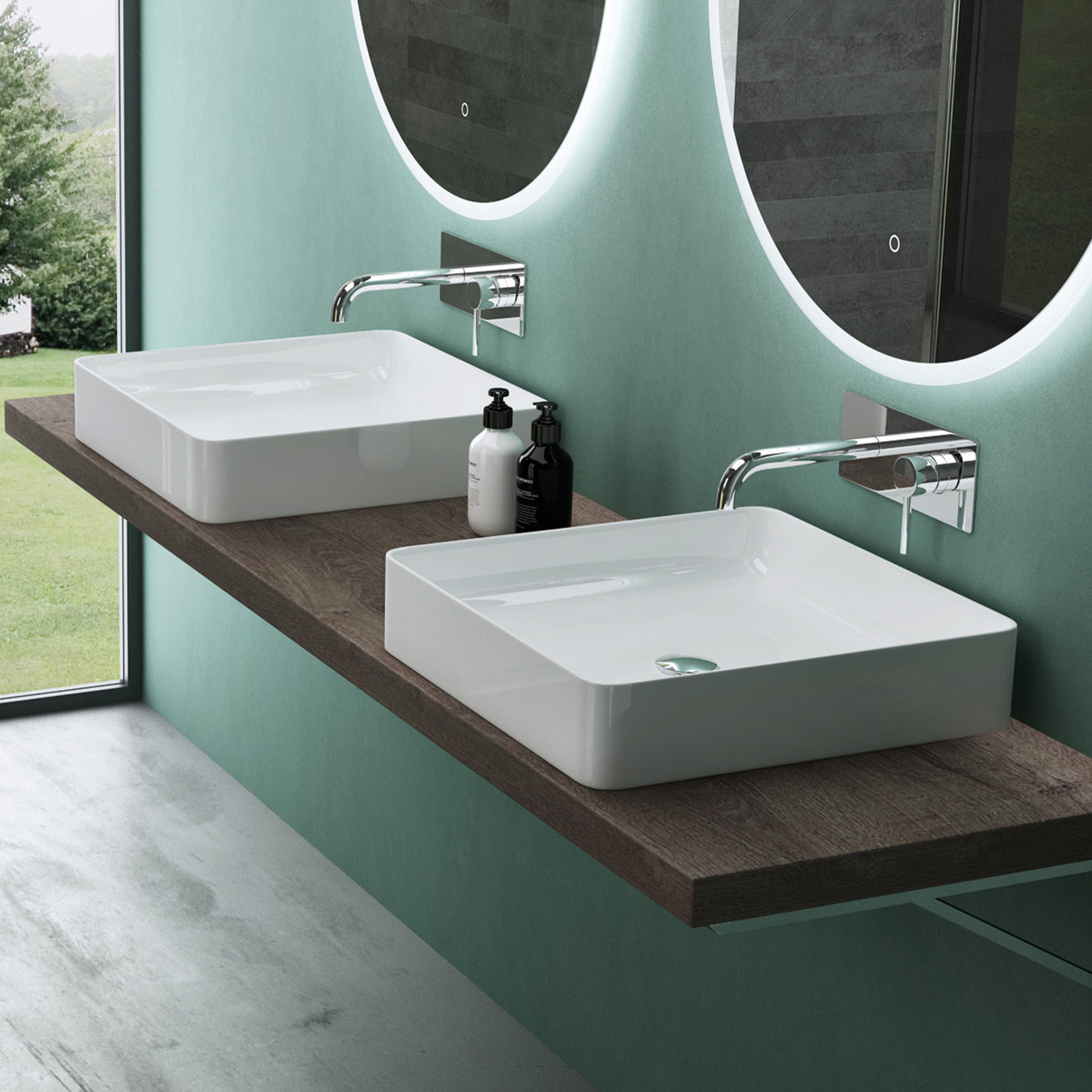 glasvilla Waschbecken weiß Aufsatzwaschbecken Waschschale aus Keramik Brüssel105