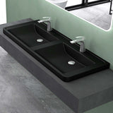 glasvilla Waschbecken Einbauwaschbecken Rechteckige Waschschale aus Mineralguss mit Überlauf Col8