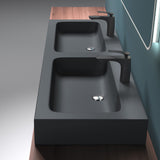 glasvilla Doppelwaschbecken Aufsatzwaschbecken Hängewaschbecken Waschbecken mineralguss Waschplatz Waschtisch Col830