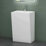 glasvilla Design Standwaschbecken freistehend Col40 weiß, aus Mineralguss, Waschtisch, BTH: 55x42x85cm