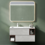 Mueble de baño Glasvilla Gemini con espejo y lavabo de mineral fundido