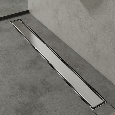 glasvilla Duschrinne Bodenablauf aus Edelstahl | Komplettset Ablaufrinne für Badezimmer | Befliesbar Wasserabfluss 35L/min | Haarsieb KE110