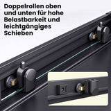 glasvilla Duschkabine mit Doppel-Schiebetür Duschtür Eckeinstieg Echtglas Lotuseffekt 6mm ESG-Sicherheitsglas Ravenna16K Schwarz