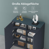 glasvilla Möbel Kommode Aufbewahrungsschrank mit 4 Türen Sideboard Schrank Mehrzweckschrank Schrank04