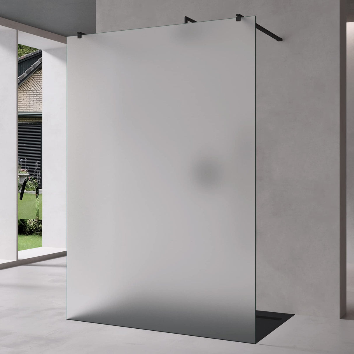 glasvilla Duschwand Duschabtrennung 2 Haltestange für Walk-In Dusche 10mm ESG-Sicherheitsglas mit Nanobeschichtung Rechteckiger Stabilisator Bremen02+2
