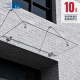 glasvilla Glasvordach Überdachung Transparenter VSG mit SGP Folie Vordach Edelstahl Wandhalterung Regenschutz Eingangsbereich VDG02K