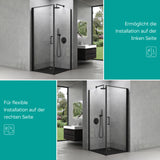 glasvilla Duschkabine Hebe-Senk-Mechanismus 8mm ESG-Sicherheitsglas Nano-Beschichtung Rav36-Plus schwarz