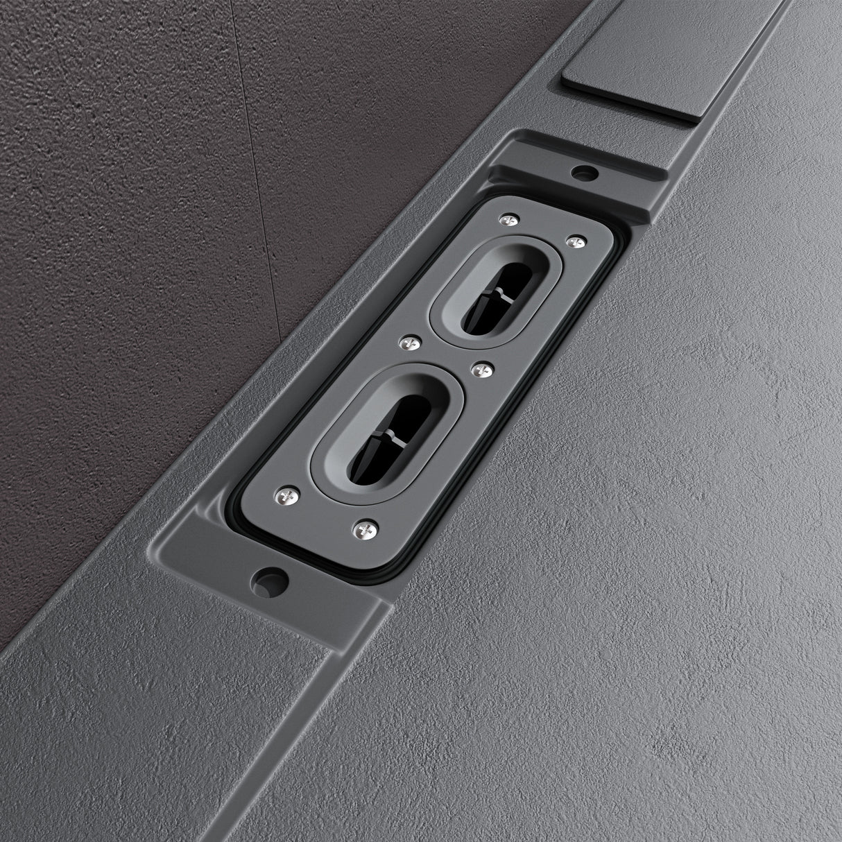 glasvilla Duschwanne Duschtasse für Duschkabine flach Rechteckig Beton-Grau aus hochwertigem Mineralguss Lyra