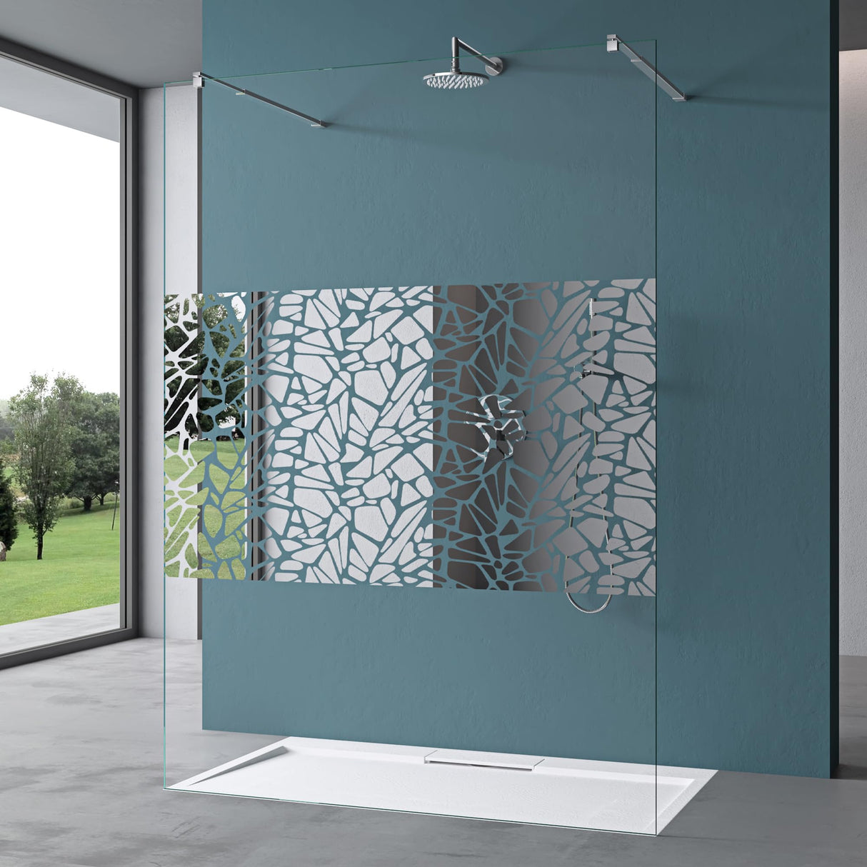 glasvilla Duschwand Duschabtrennung 2 Haltestange für Walk-In Dusche 10mm ESG-Sicherheitsglas mit Nanobeschichtung Rechteckiger Stabilisator Bremen02+2