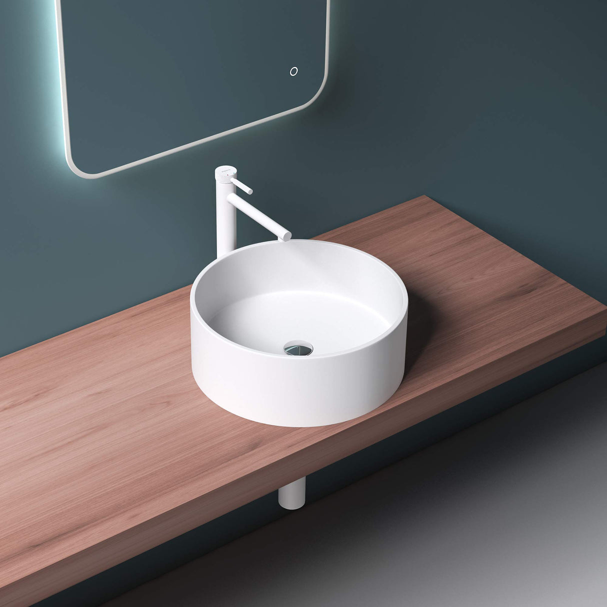 glasvilla 40x40x15cm Waschbecken rund Col804 Aufsatzwaschbecken ohne Hahnloch und Überlauf.. Col804 Moderne Optik- höchste Funktionalität