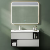 Mueble de baño Glasvilla Gemini con espejo y lavabo de mineral fundido