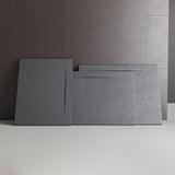 glasvilla Duschwanne Duschtasse für Duschkabine flach Rechteckig Beton-Grau aus hochwertigem Mineralguss Lyra