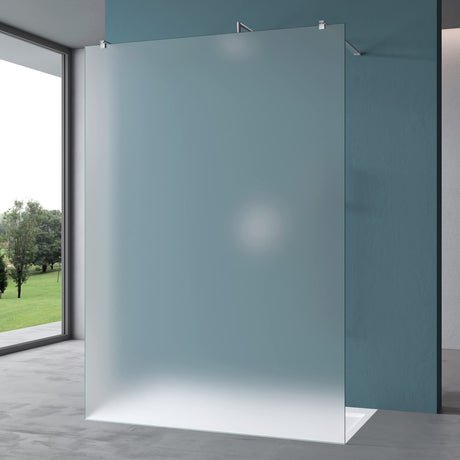 glasvilla Box Doccia Walk-In in Vetro 8mm Parete Doccia in Vetro di Sicurezza ESG con 2 Bracci Sostegni Telescopici, Stabilizzatore Rettangolare Bremen01+2