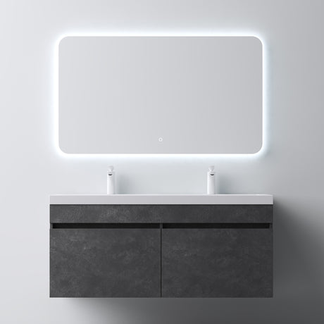 glasvilla Badmöbel Set Badezimmermöbel mit Mineralguss Waschbecken Waschtisch Botanica