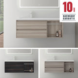 glasvilla Badmöbel-Set Waschtisch mit Unterschrank mineralguss Waschbecken-Unterschrank 120x46x49cm Open