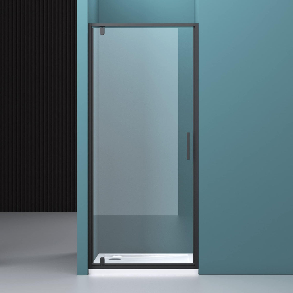 glasvilla Duschtür Nischentür dusche Duschabtrennung Duschkabine Nischendrehtür Duschwand 8mm Klarglas ESG-Sicherheitsglas mit Nanobeschichtung Teramo61K