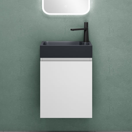 glasvilla Badmöbelset Badezimmermöbel bestehend aus Waschbecken in Anthrazit Matt und Waschbeckenunterschrank BTH: 46x26x63cm Pisa02