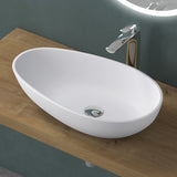 glasvilla Waschbecken oval Aufsatzwaschbecken ohne Hahnloch und Überlauf Col809