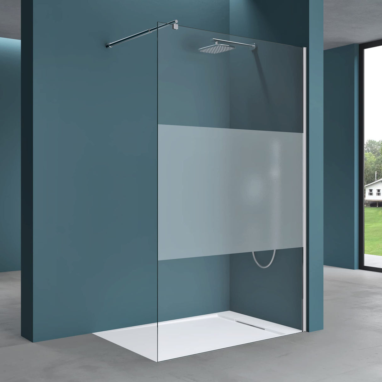 glasvilla Duschwand für Dusche Duschabtrennung Walk-In Dusche ESG-Sicherheitsglas 8mm NANO Glas BRAM1 & BRAM3 Bremen1MS