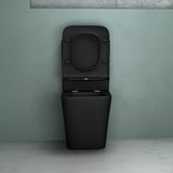glasvilla Stand WC mit Spülkasten spülrandloses-WC bodenstehende-Toilette aus Keramik, weiß/matt schwarz  36x63x82cm, mit Absenkautomatik inkl. Spülkasten, Stand112T