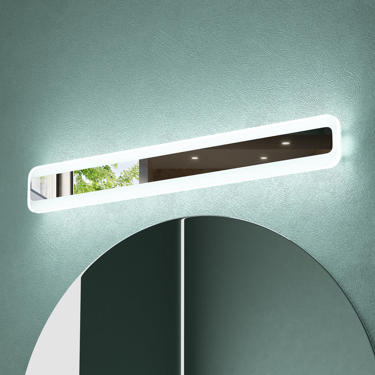 glasvilla Spiegelleuchte LED Badlampe | Spiegellampe, 3000K-6000K Badezimmer Lampe | 3 Farben Dimmbar Schminkleuchte 14W LumaRay