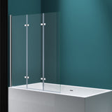 glasvilla Duschwand für Badewanne Badewannenwand Badewannenfaltwand 6mm Sicherheitsglas mit NANO-Versiegelung Badewannenaufsatz Badewannentrennwand Cortona116