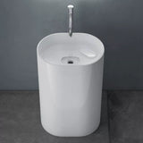 glasvilla Design Standwaschbecken freistehend Col45 weiß, aus Mineralguss, Waschtisch, BTH: 52x38x85cm