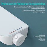 glasvilla Duschsystem mit Thermostat, Duscharmatur Komplettset mit Sicherheitsverriegelung, 3 Strahlarten höhenverstellbar Duschbrause mit Unterauslauf aus Messing  Duschsystem9