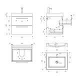 glasvilla Badmöbel-Set Waschbeckenunterschrank Waschtisch mit Unterschrank inkl. Mineralguss-Waschbecken Quadratto