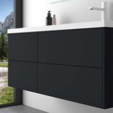 glasvilla Badmöbelset 120cm Waschbeckenunterschrank Waschtisch mit Unterschrank  Soft-Close 4 Schubladen Badezimmermöbel Moment