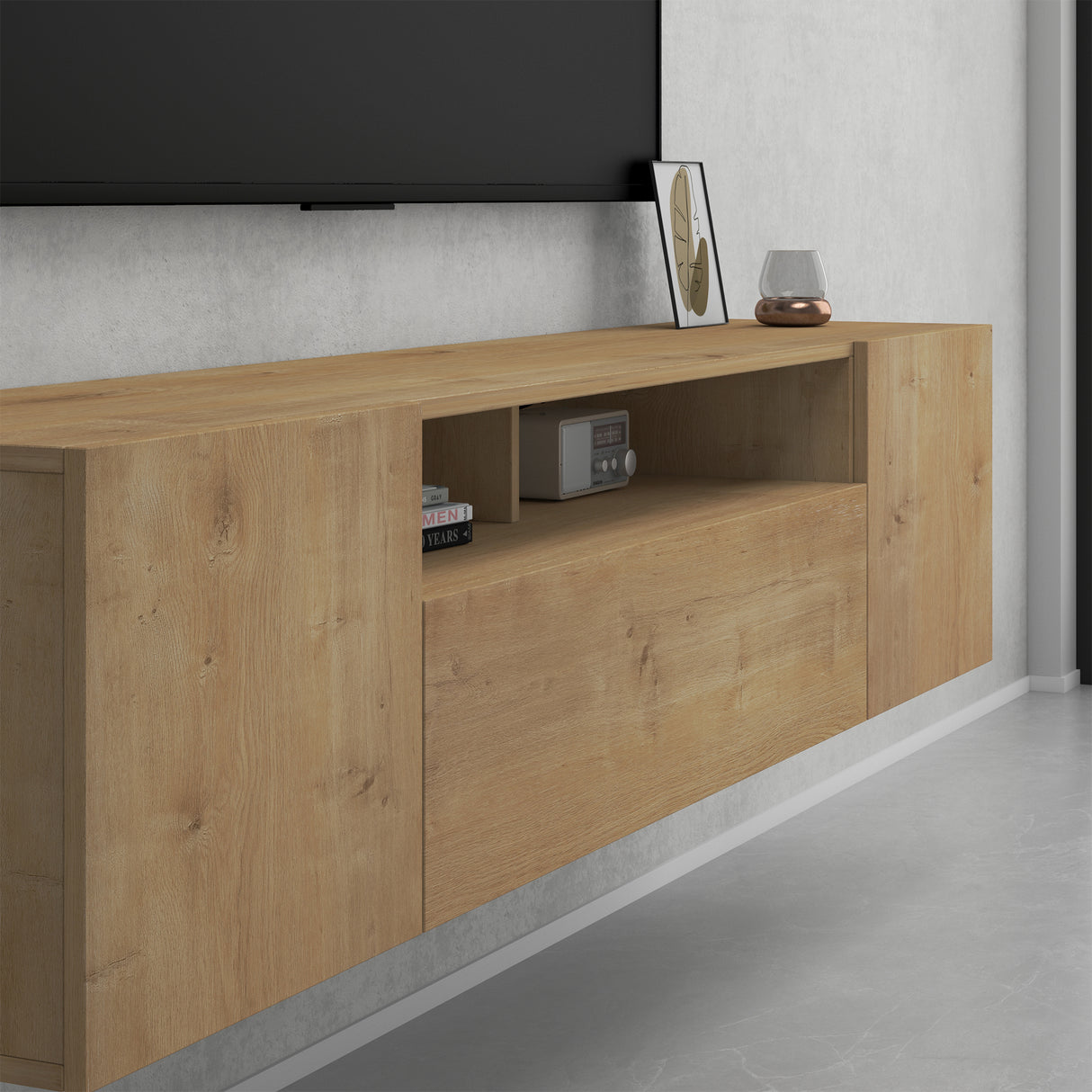 glasvilla TV Schrank Fernsehschrank 3 Türen mit Soft-Close Lowboard Hängeschrank Fernsehtisch für Wohnzimmer Fernsehschrank03