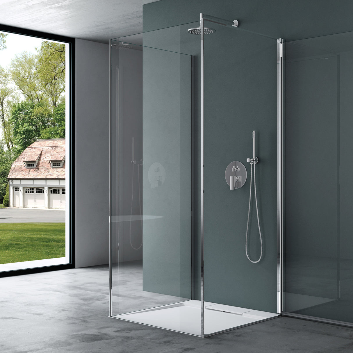 glasvilla Duschkabine U-Form Dusche Duschabtrennung 8mm ESG-Sicherheitsglas Klarglas mit Nano-Beschichtung Ravenna36UK