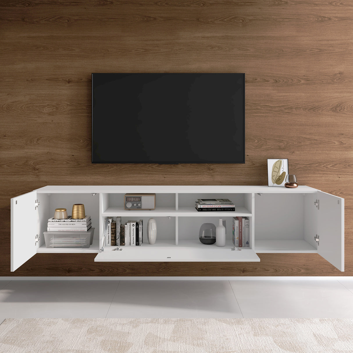 glasvilla TV Schrank Fernsehschrank 3 Türen mit Soft-Close Lowboard Hängeschrank Fernsehtisch für Wohnzimmer Fernsehschrank03