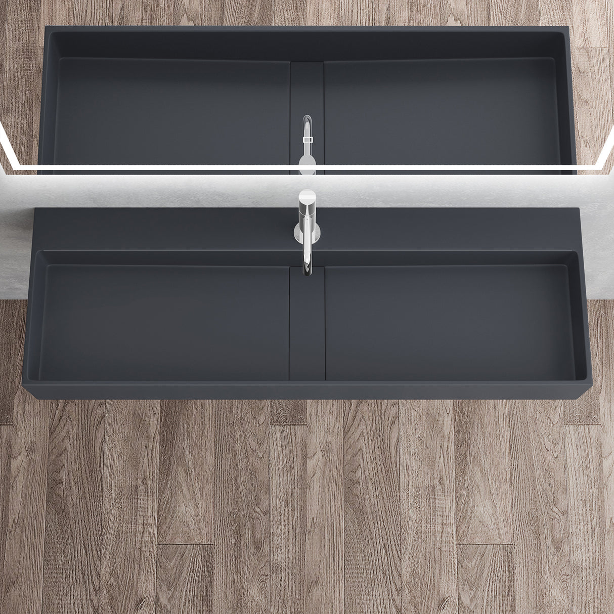 glasvilla Waschbecken Aufsatzwaschbecken Hängewaschbecken aus Mineralguss mit Armaturloch Col6028