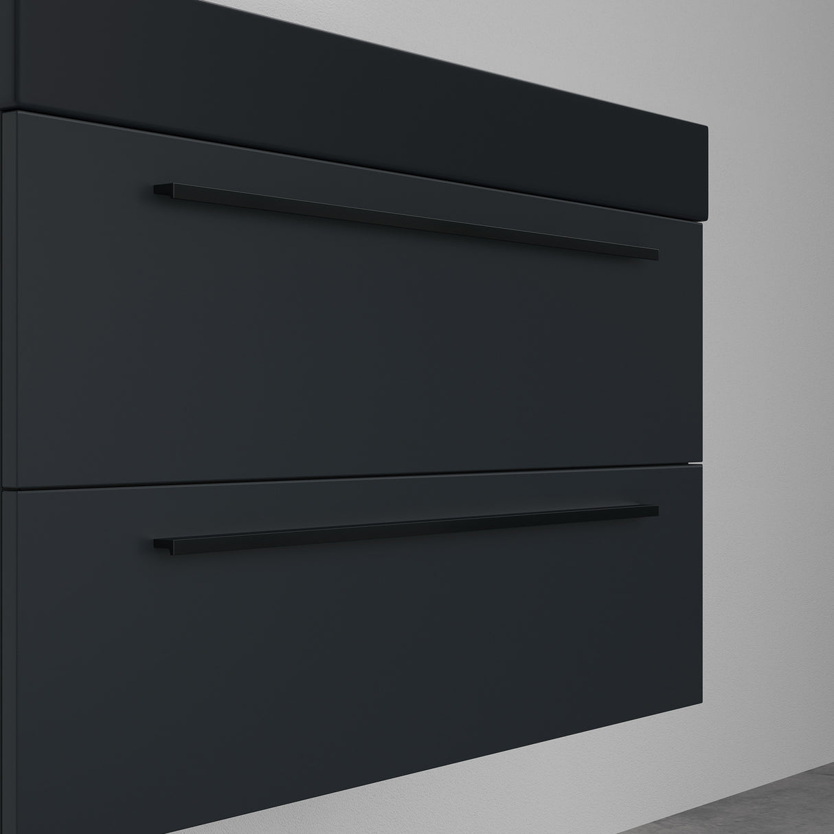 glasvilla Badmöbel-Set Waschbeckenunterschrank Waschtisch mit Unterschrank inkl. Mineralguss-Waschbecken in Anthrazit Quadratto