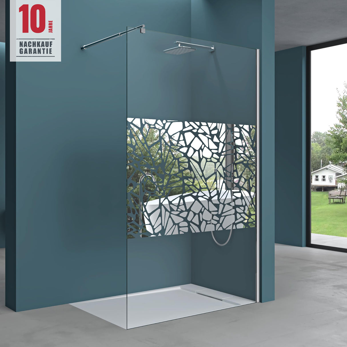 glasvilla Duschwand für Dusche Duschabtrennung Walk-In ESG-Sicherheitsglas 10mm NANO Glas BRAM1&3 Bremen2BL