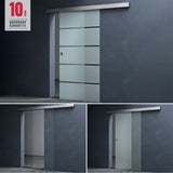 glasvilla Glasschiebetür komplettset Amalfi H: 2050mm, Griffart: Muschelgriff, inkl. Softclose-Automatik, 8mm ESG-Sicherheitsglas