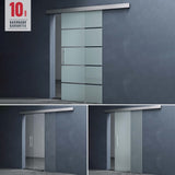 glasvilla Glasschiebetür komplettset Amalfi H: 2050mm, Griffart: Stangengriff, inkl. Softclose-Automatik, 8mm ESG-Sicherheitsglas